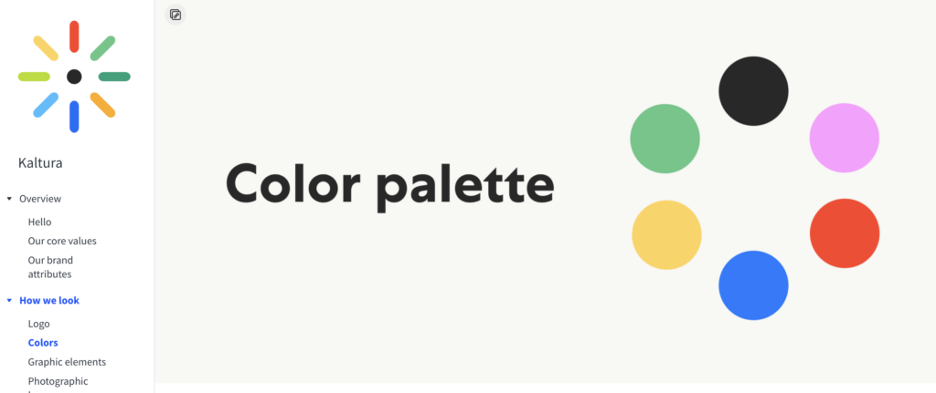 kaltura color palette